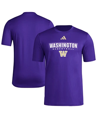 Adidas Men's Purple Washington Huskies Locker On-Court The Fade Pregame Aeroready T-Shirt