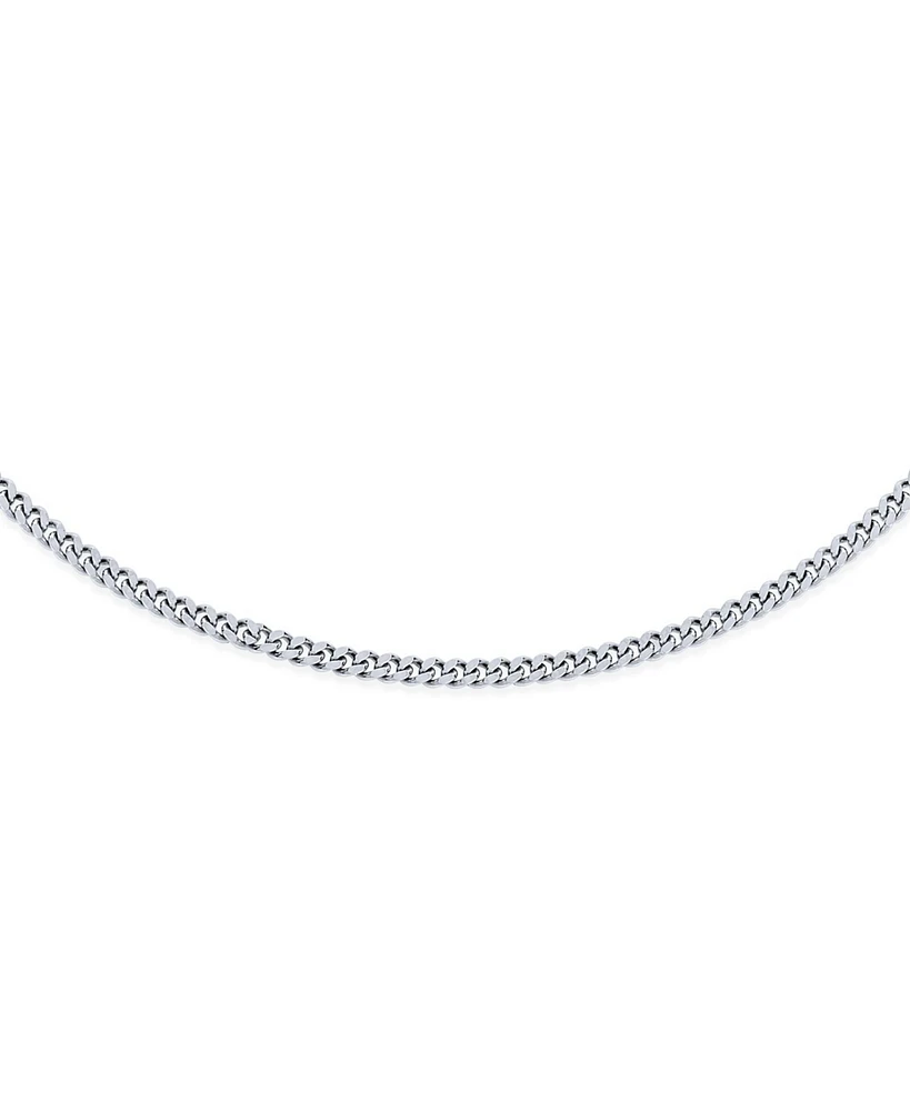 Bling Jewelry Simple Strong Plain Cuban Curb Chain Anklet Ankle Bracelet .925 Sterling Silver
