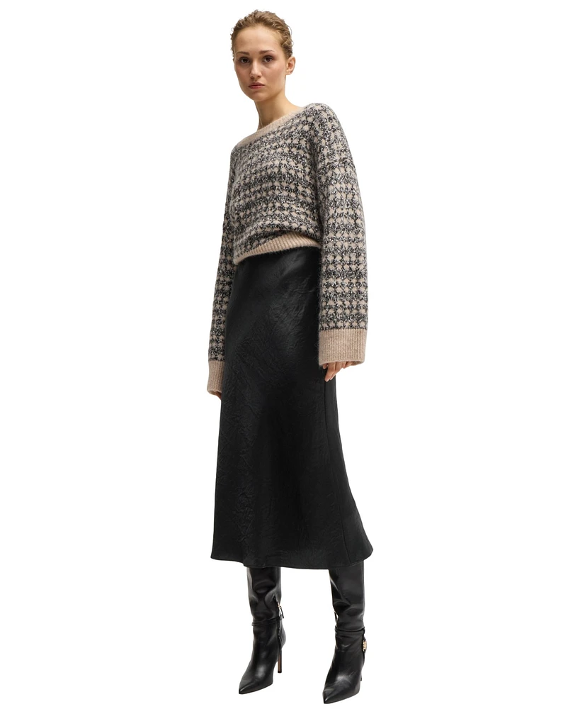Boss by Hugo Women's Crinkled Midi-Length Skirt