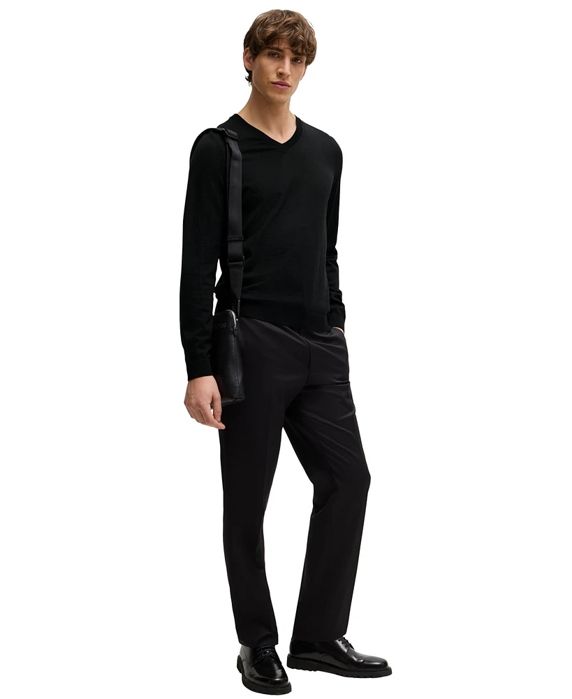 Boss by Hugo Men's Slim-Fit Merino Wool V-Neck Sweater