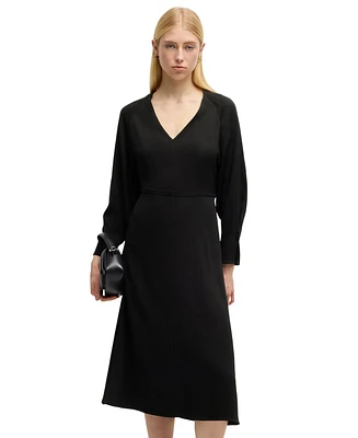 Boss by Hugo Women's Relaxed-Fit V-Neck Dress