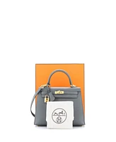 Pre-Owned Hermes Kelly Handbag Green Epsom with Gold Hardware