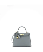 Pre-Owned Hermes Kelly Handbag Green Epsom with Gold Hardware