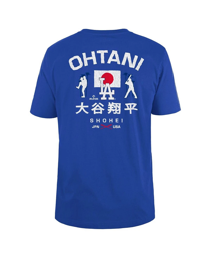 New Era Men's Shohei Ohtani Royal Los Angeles Dodgers Japan Flag T-Shirt