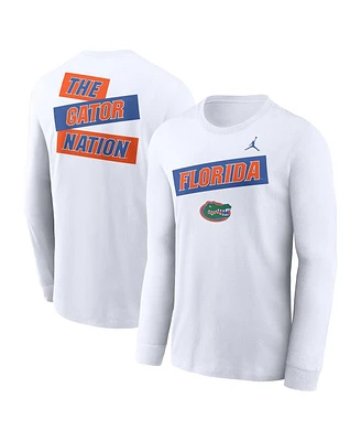 Jordan Men's White Florida Gators Two-Hit Classic Location Long Sleeve T-Shirt