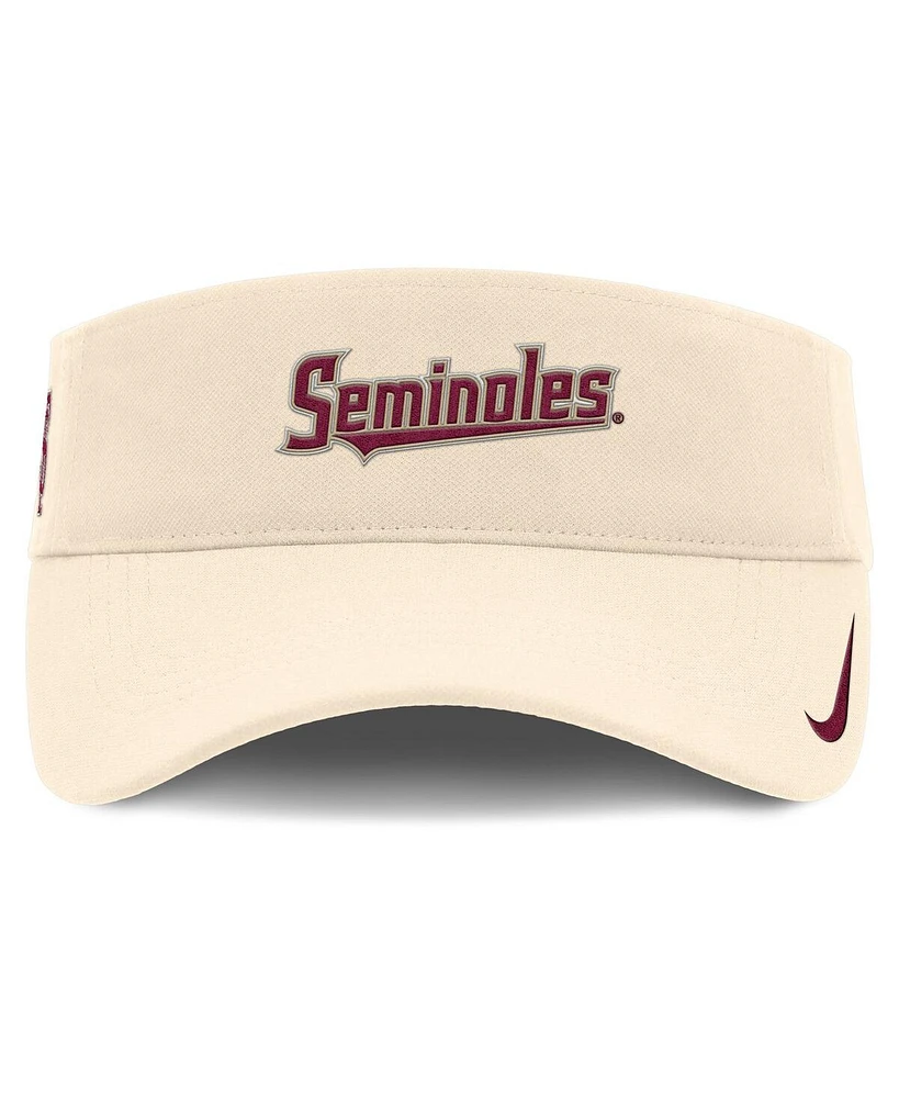 Nike Men's Natural Florida State Seminoles Primetime Ace Adjustable Visor Hat