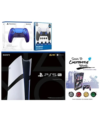 Sony PlayStation 5 Pro with Extra Volcanic Red Controller, Fps Grip Kit and MightySkins Decal Voucher Plus 2 Year Cps Extended Warranty