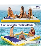8 ft x 8 ft Inflatable Dock Platform with Mesh Swim Lounge