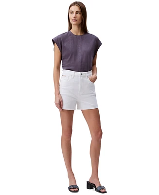 Calvin Klein Jeans Women's High-Rise Midi Denim Shorts