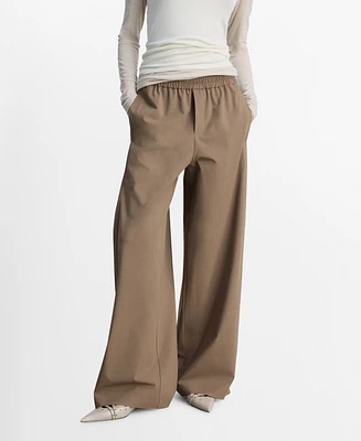 Mango Women's Wide Leg Jogger Pant