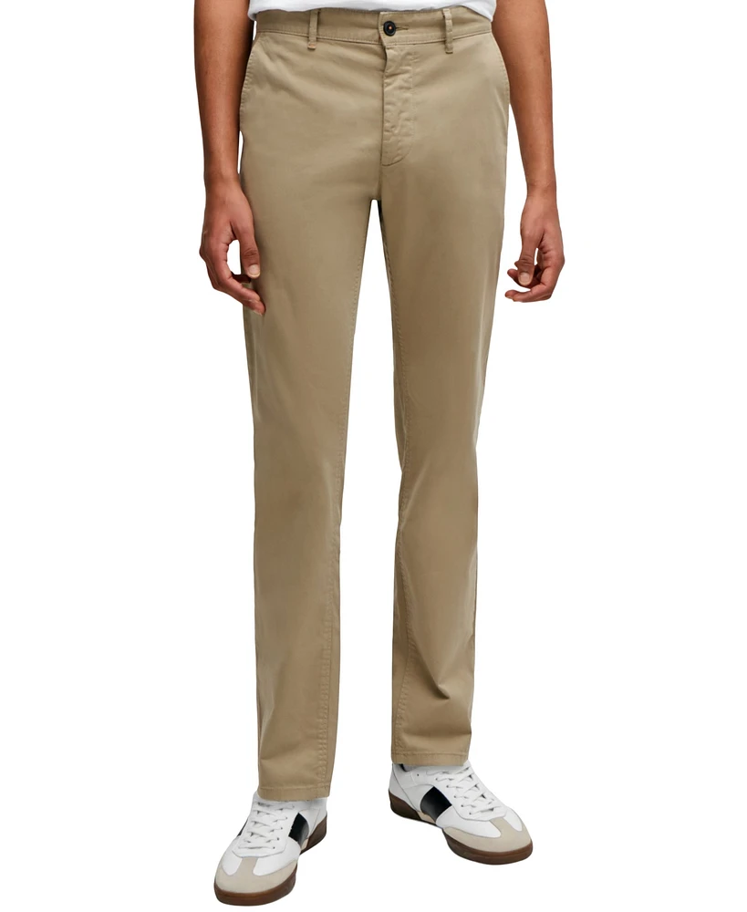Boss by Hugo Men's Stretch-Cotton Satin Slim-Fit Chinos