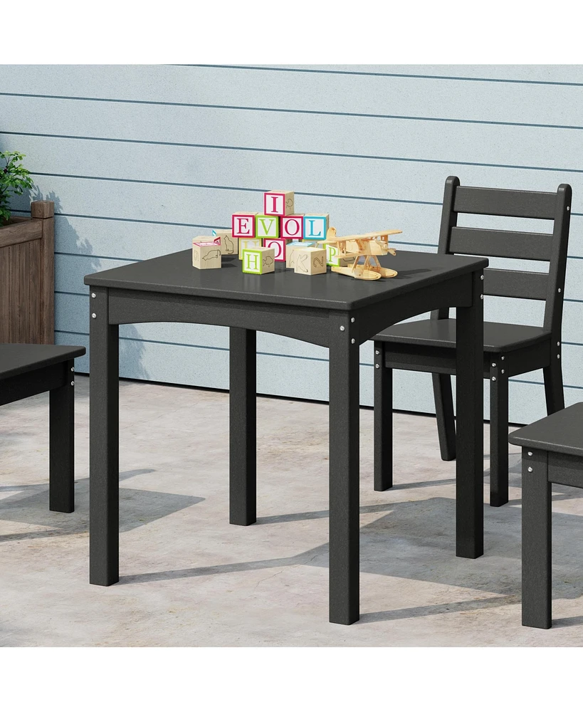 Kids 24" Wide Hdpe Plastic Childrens Square Dinner Table
