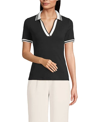 Lands' End Women's Wide Rib Polo Shirt