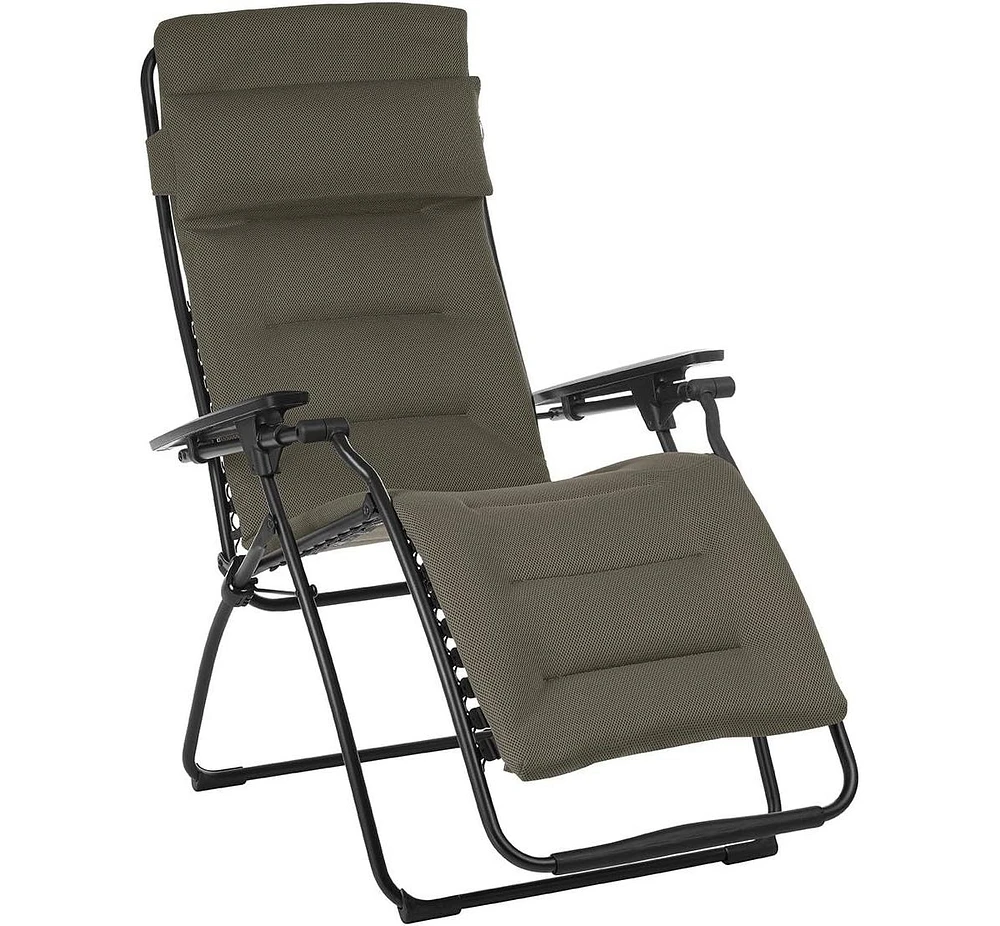 Foldable Steel Frame Zero Gravity Chair with Cushion for Outdoor Lounging
