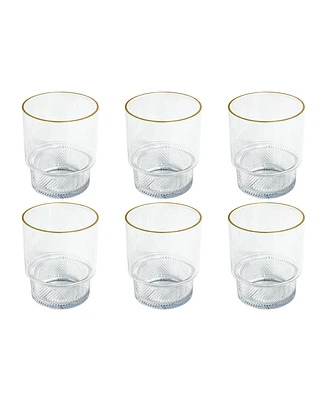 Abode Homewares Stax Optic Twist Goblet Glasses, Set of 6