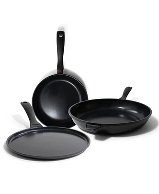 Alva Energy 3-Piece Nonstick Healthy Aluminum Frying Pan Set, Non-Toxic Pfas/Pfoa/Pfte Free