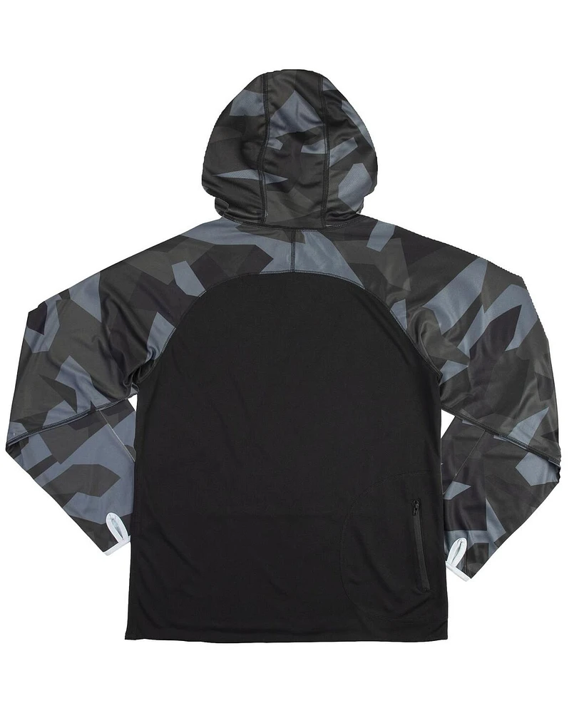 Heroes & Villains Men's and Women's Black Batman Camo Raglan Performance Pullover Hoodie