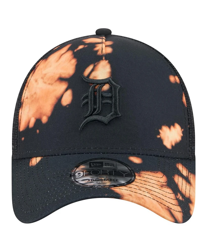 New Era Men's Black Detroit Tigers Bleached A-Frame 9FORTY Adjustable Hat