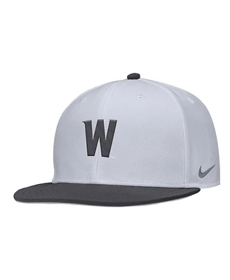 Nike Men's White Washington State Cougars On-Field Baseball Performance Fitted Hat