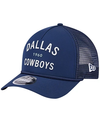 New Era Men's Navy Dallas Cowboys Active Minimalist M-Crown A-Frame 9FORTY Adjustable Hat