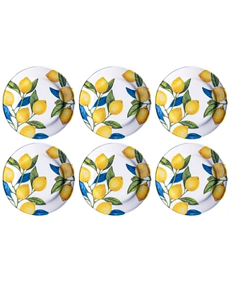 Abode Homewares Lemon Orchard 6-Pc. Dinner Plates, Service For 6
