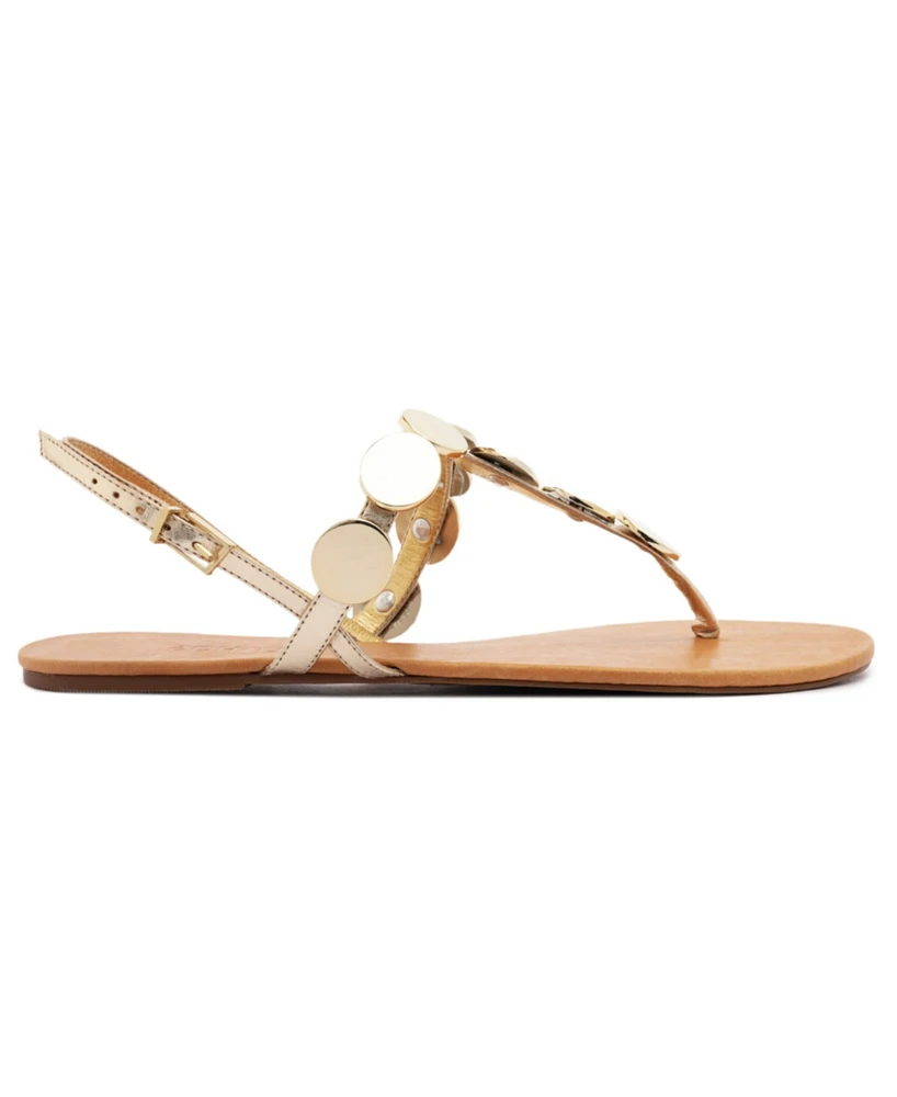 Schutz Women's Acacia T Round Toe Flat Sandals