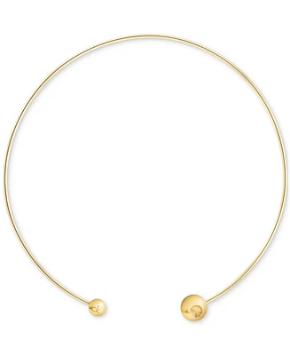 Calvin Klein Gold-Tone Stainless Steel Sculptural Bubbles Collar Necklace, 15-1/5"