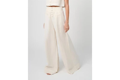 WeWoreWhat Women's Button Front Palazzo Pant