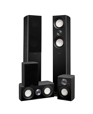 Fluance Reference Surround Sound Home Theater 5.0 Channel Speaker System including 3-Way Floorstanding Towers, Center Channel, and Rear
