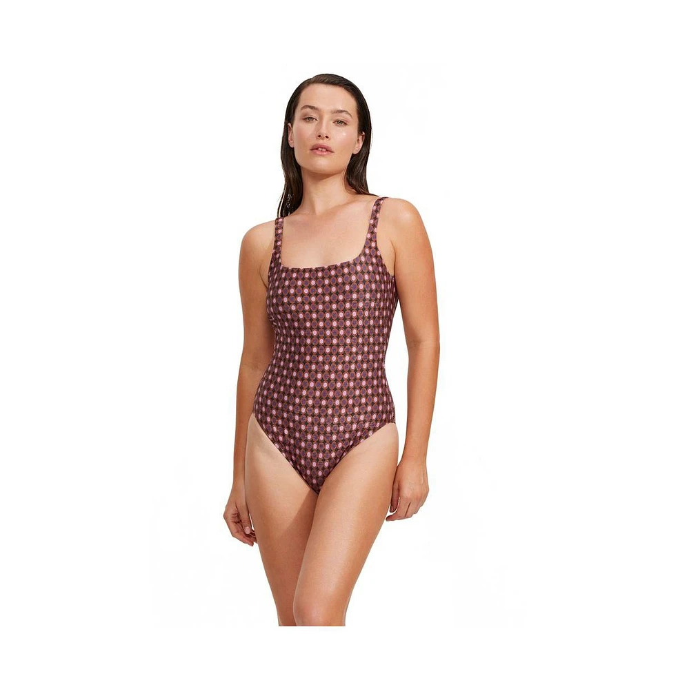 Luma Gottex Women's Vintage Charm Square Neck Tank One Piece