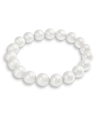 Bling Jewelry Classic Ball Round White Strand Simulated Pearl Stretch Bracelet 8MM Beads