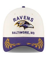 New Era Men's Cream/Purple Baltimore Ravens 2025 Nfl Draft 39THIRTY Flex Hat