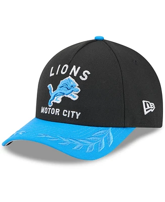 New Era Men's Black/Blue Detroit Lions 2025 Nfl Draft 9FORTY A-Frame M-Crown Adjustable Hat