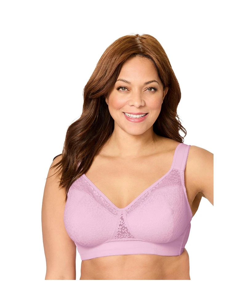 Comfort Choice Women's Full Coverage Lace Overlay Bra