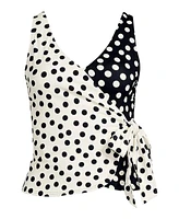 Lands' End Plus Size Side Tie Tankini Top