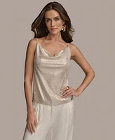 Donna Karan New York Women's Metallic Sequin Embellished Camisole, Regular & Petite