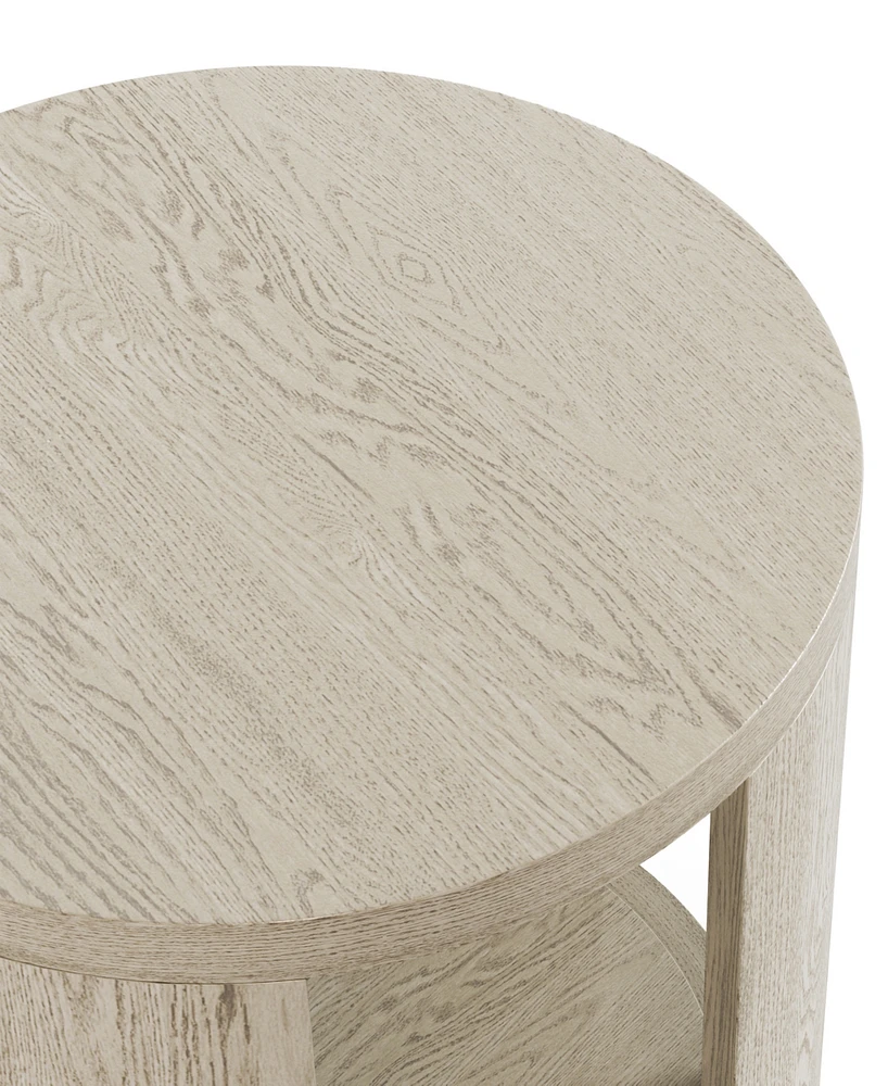 Furniture of America 24" Oak Wood Rosin Round End Table