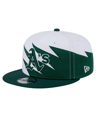 New Era Men's Green/White Athletics Jagged 9FIFTY Snapback Hat