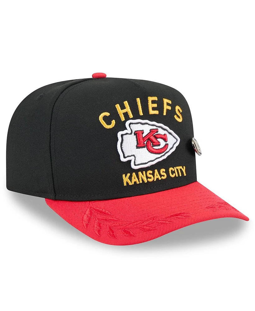 New Era Men's Black/Red Kansas City Chiefs 2025 Nfl Draft On Stage A-Frame 59FIFTY Fitted Hat