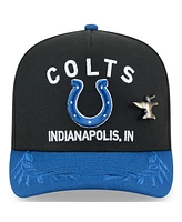New Era Men's Black/Royal Indianapolis Colts 2025 Nfl Draft On Stage A-Frame 59FIFTY Fitted Hat