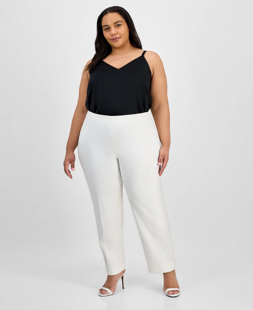 Anne Klein Plus Hollywood Straight-Leg Ankle Pants