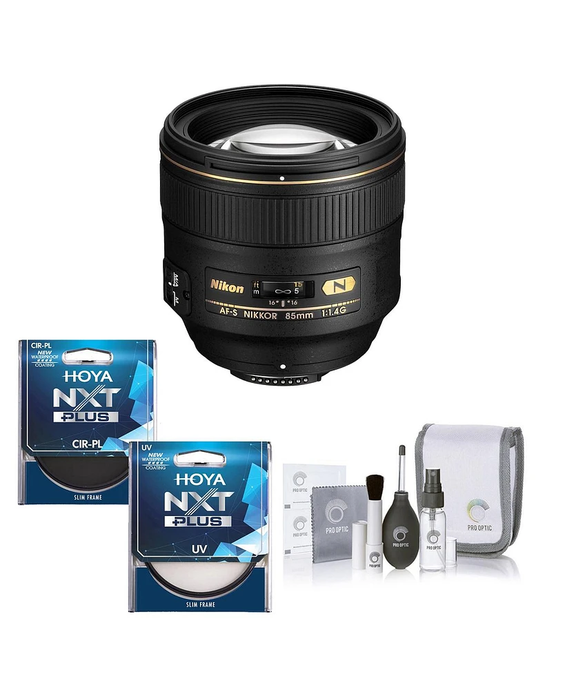 Nikon 85mm f/1.4G If Af-s Nikkor Lens, Bundle with Hoya 77mm Cpl+Uv Filter Kit, Cleaning Kit
