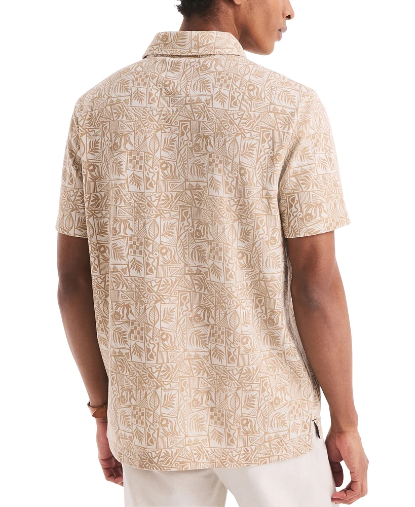 Nautica Men's Classic-Fit Leaf-Pattern Polo Shirt