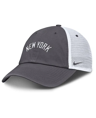 Nike Men's Gray New York Yankees Wordmark Club Adjustable Trucker Hat