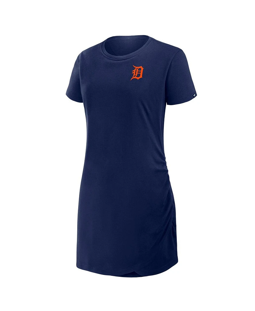 Fanatics Women's Navy Detroit Tigers Relaxed fit Drape T-Shirt Dress