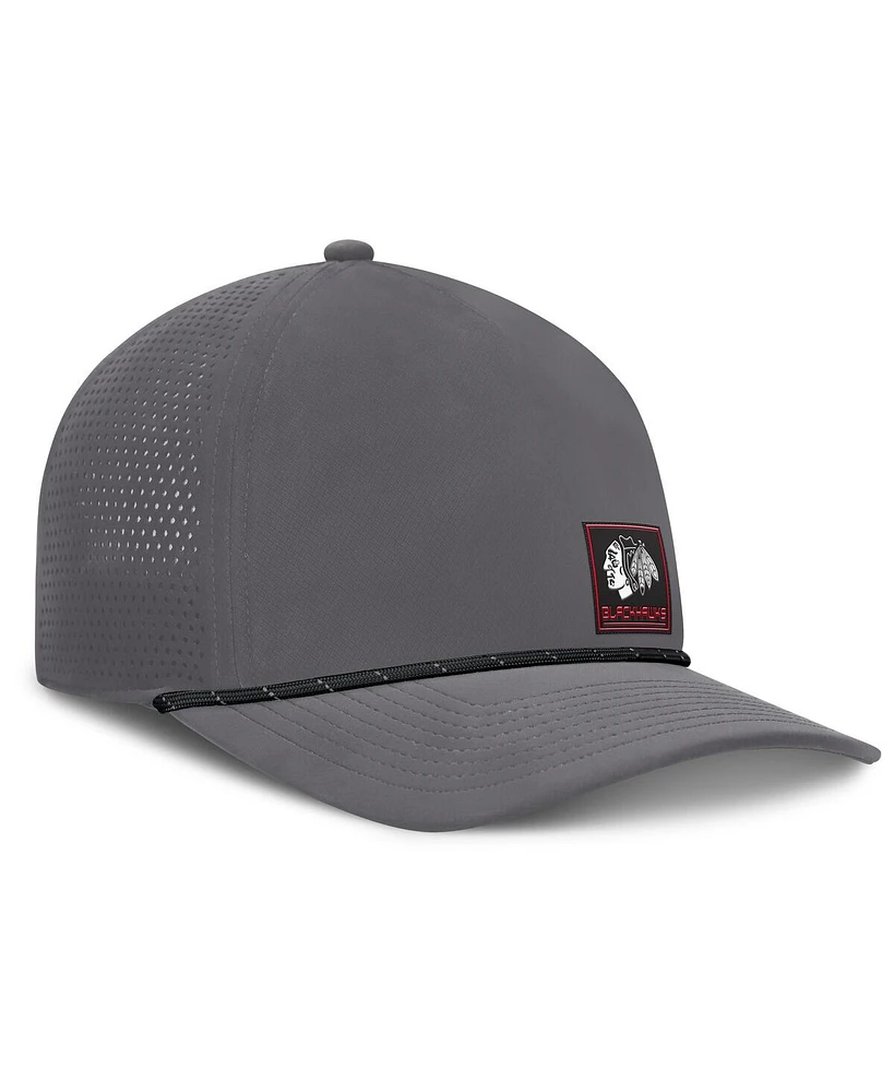 Fanatics Men's Gray Chicago Blackhawks Captain Rope Adjustable Hat
