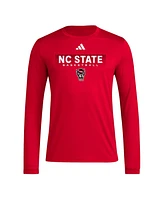 Adidas Men's Red Nc State Wolfpack Locker On-Court the Fade Long Sleeve T-Shirt