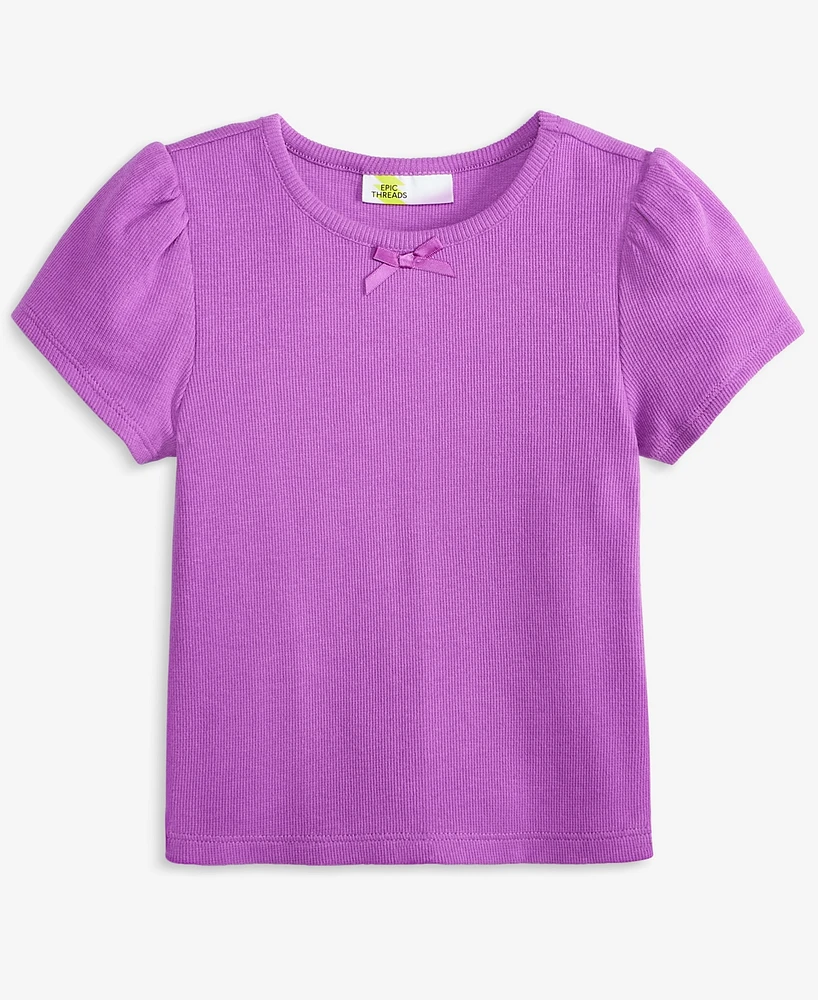 Epic Threads Toddler Girls Ribbed Short-Sleeve Tee, Exclusively at Macy's