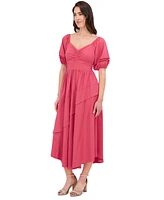 Siena Women's Puff-Sleeve Midi Dress