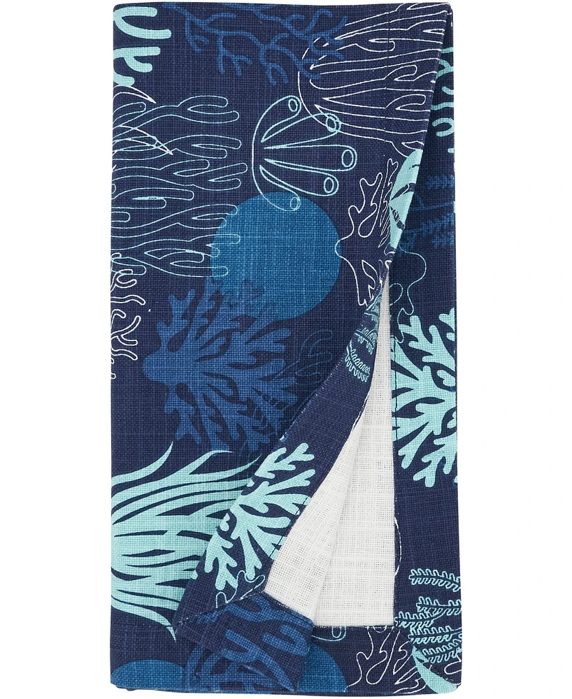 Saro Lifestyle Ocean Depths Cotton Coral Napkins, 20" x 20"